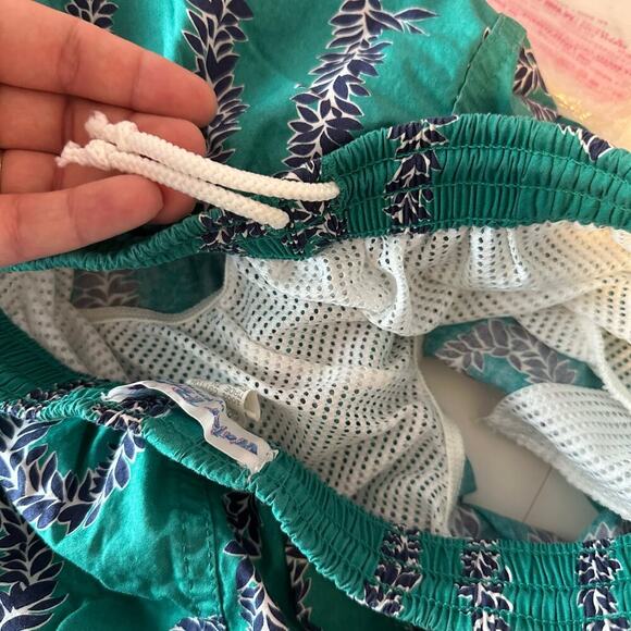 Water Prints by Reyn Spooner Vintage Men’s Swim Trunks Teal Leis Size XL Hawaii - Picture 8 of 8